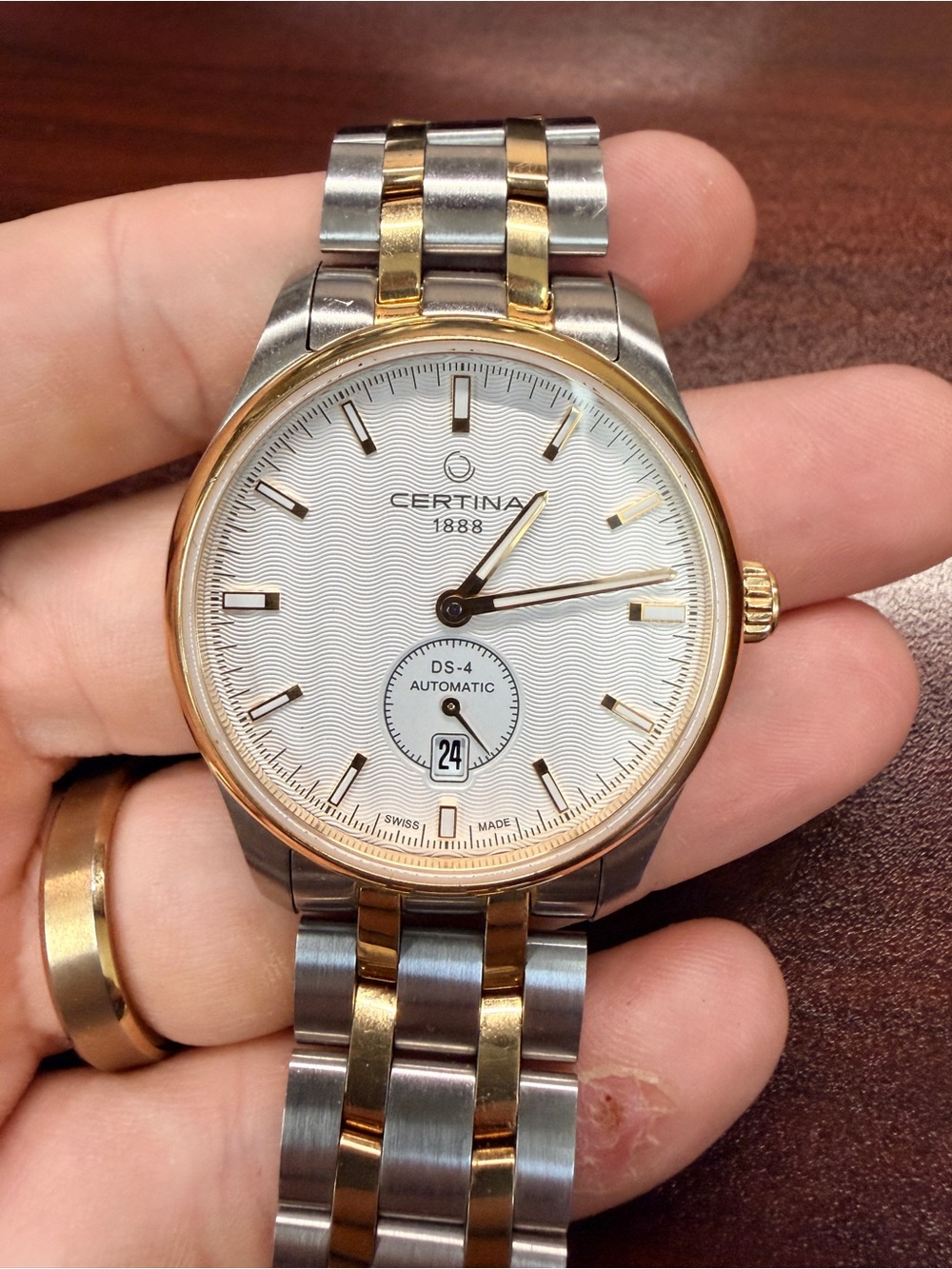 Certina DS-4 Automatic Two-Tone Watch - White Dial